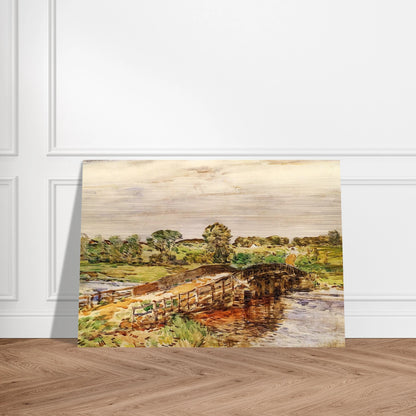 Bridge at Old Lyme 02 - Childe Hassam Brushed Aluminum Print - 70x100 cm / 28x40 inches | Childe Hassam Aluminum Print | Childe Hassam Prints