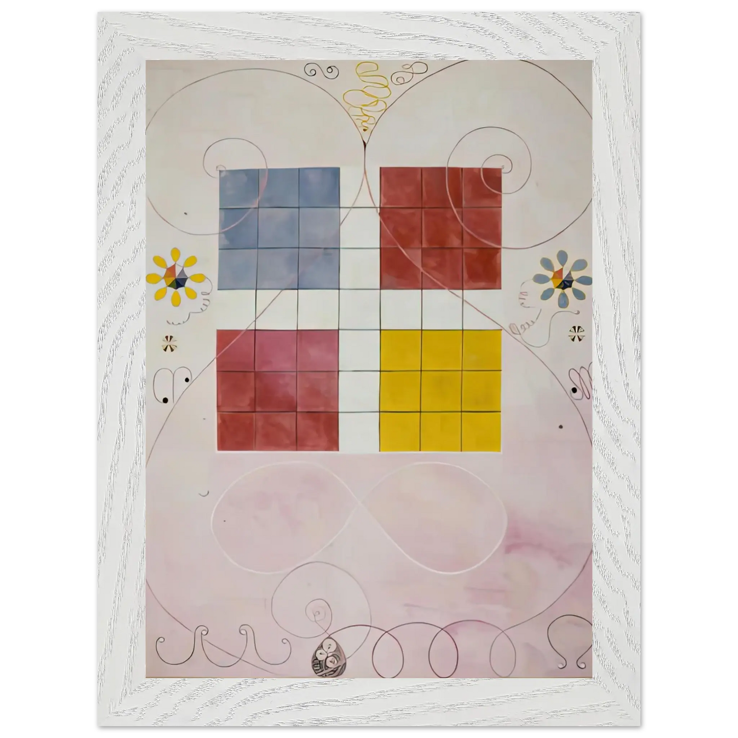 Hilma af Klint - DE TIO ST RSTA N 10 ALDERDOMEN 1907 Wall art - 50x70 cm / 20x28 Inches - Premium Wooden Framed Poster With Fine Art Paper - White frame
