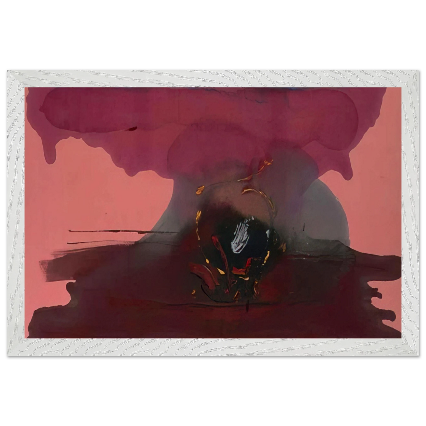 Helen Frankenthaler - Harbinger - 1986 Wall art - 70x100 cm / 28x40 inches - Premium Wooden Framed Poster With Fine Art Paper-canvas - Black frame