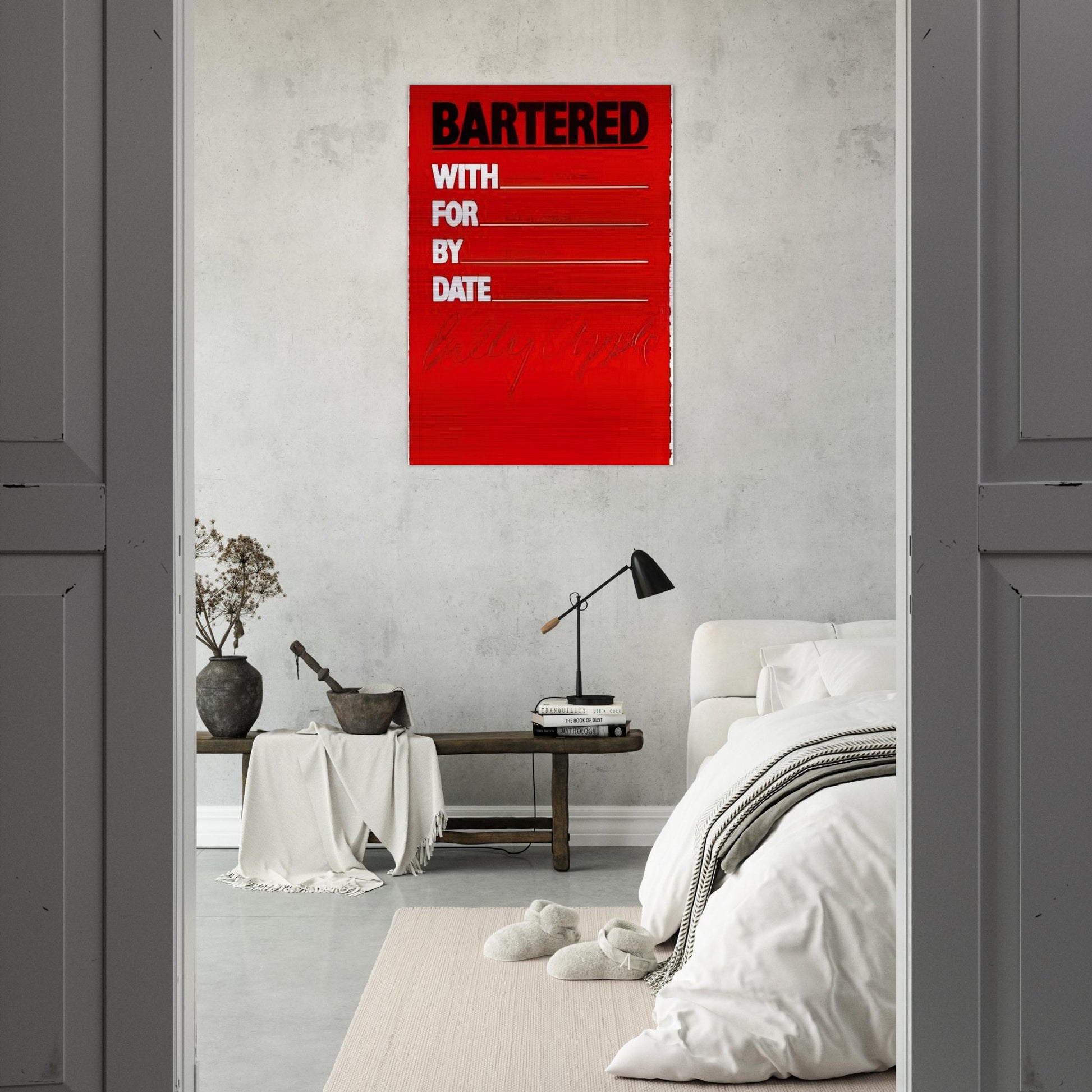 Bartered - 1986 - Billy Apple Brushed Aluminum Print - 70x100 cm / 28x40 inches | Billy Apple Aluminum Print | Billy Apple Prints