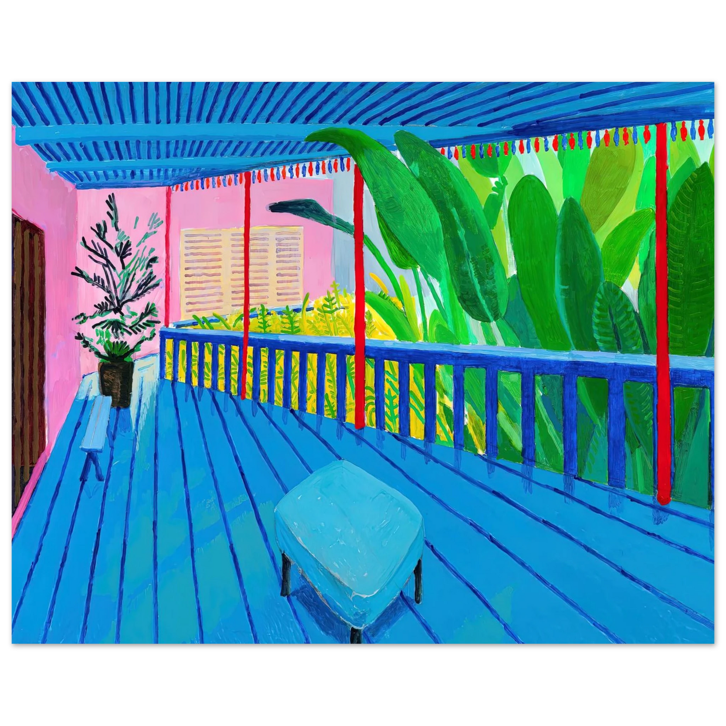 David Hockney - David Hockney Wall art - 15x20 cm / 6x8 inches - Premium Wooden Framed Poster With Fine Art Paper-canvas - White frame