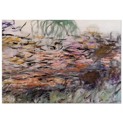Water Lilies right half - claude monet Brushed Aluminum Print - 70x100 cm / 28x40 inches | claude monet Aluminum Print | claude monet Prints