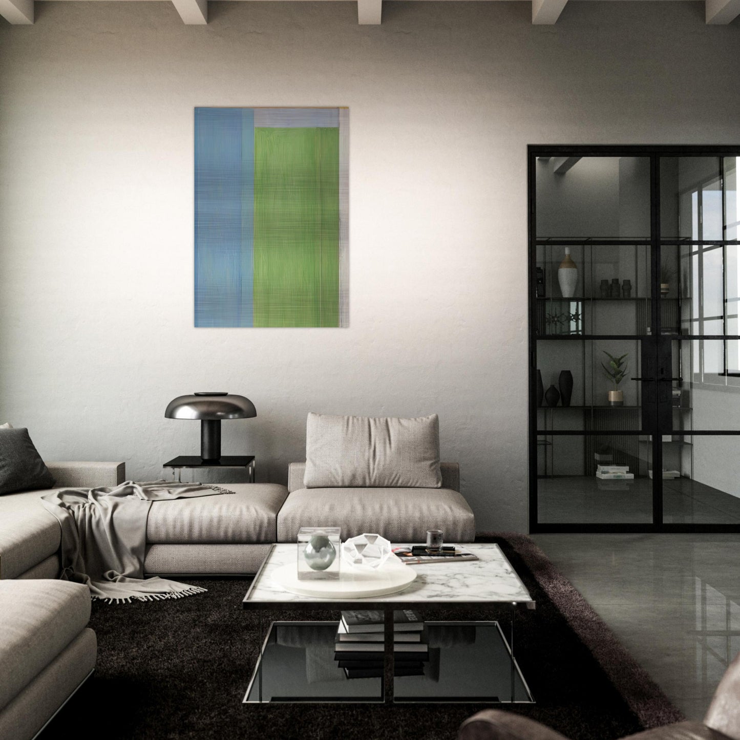 Ocean Park #45 - Richard Diebenkorn Brushed Aluminum Print - 70x100 cm / 28x40 inches | Richard Diebenkorn Aluminum Print | Richard Diebenkorn Prints
