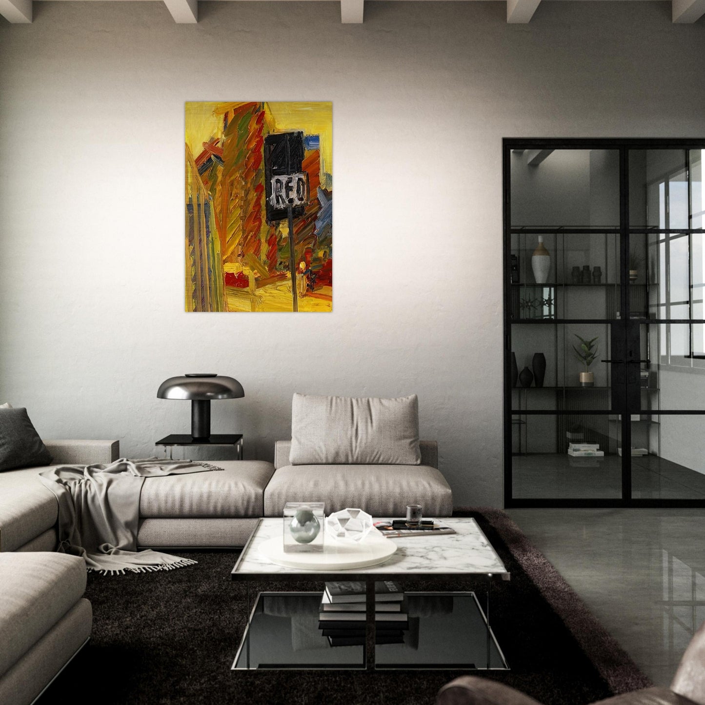 TOWER BLOCKS - Frank Auerbach Brushed Aluminum Print - 70x100 cm / 28x40 inches | Frank Auerbach Aluminum Print | Frank Auerbach Prints