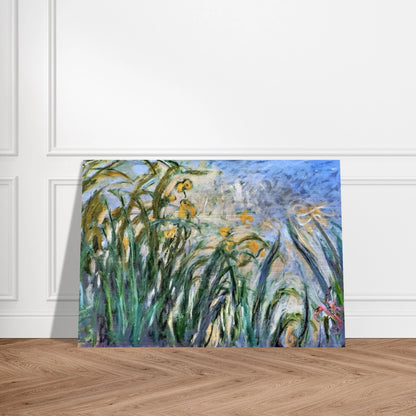 Yellow Irises and Malva - claude monet Brushed Aluminum Print - 70x100 cm / 28x40 inches | claude monet Aluminum Print | claude monet Prints