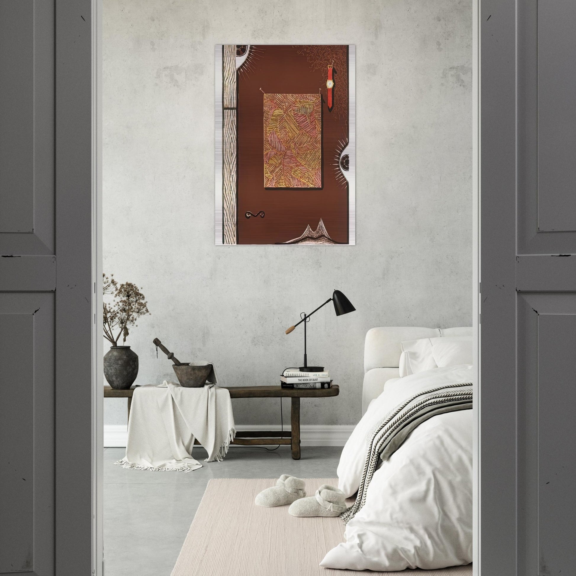 FACE WITH WATCH 1996 - Jasper Johns Brushed Aluminum Print - 70x100 cm / 28x40 inches | Jasper Johns Aluminum Print | Jasper Johns Prints