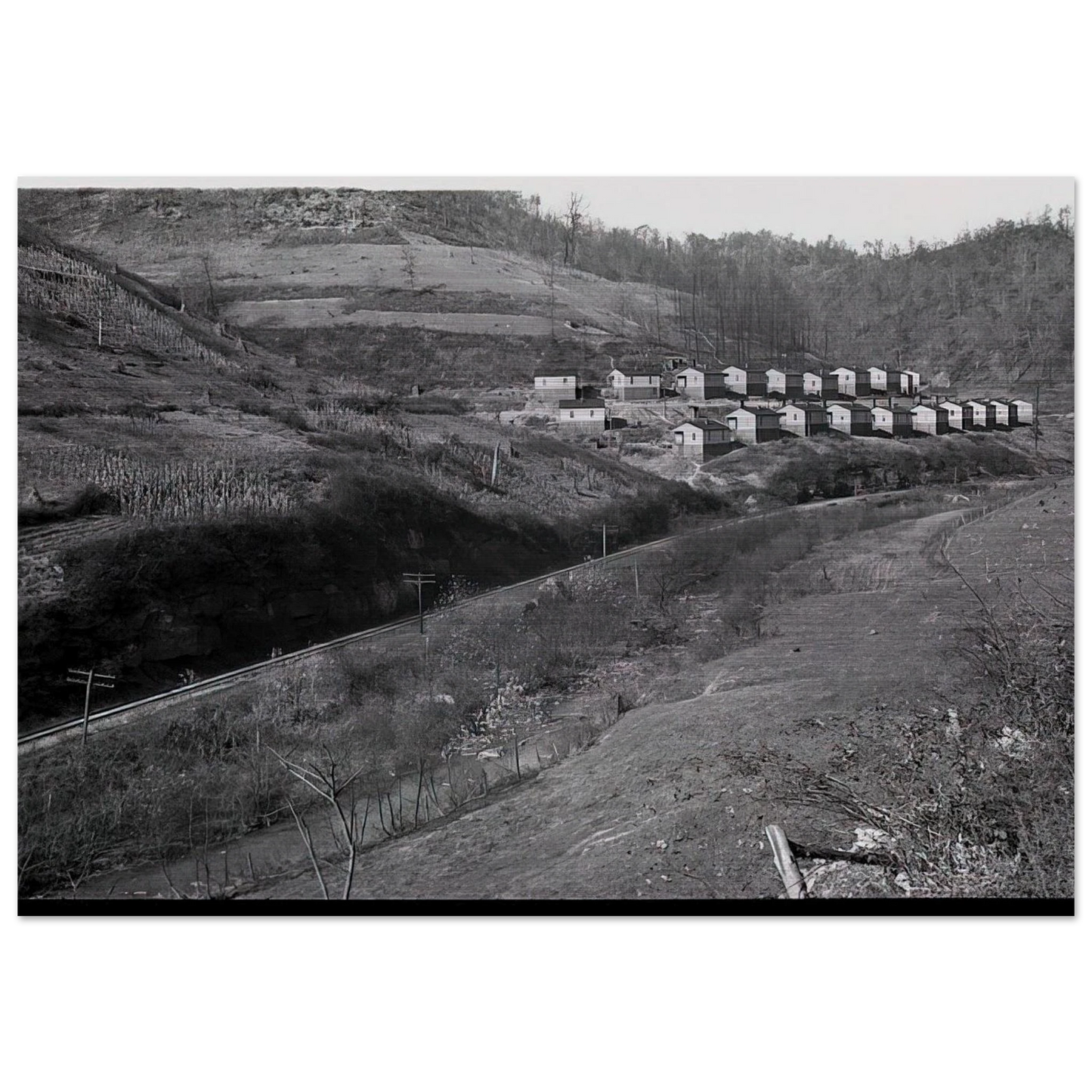 COAL COMPANY TOWN IN JENKINS 1935 - Ben Shahn Brushed Aluminum Print - 70x100 cm / 28x40 inches | Ben Shahn Aluminum Print | Ben Shahn Prints