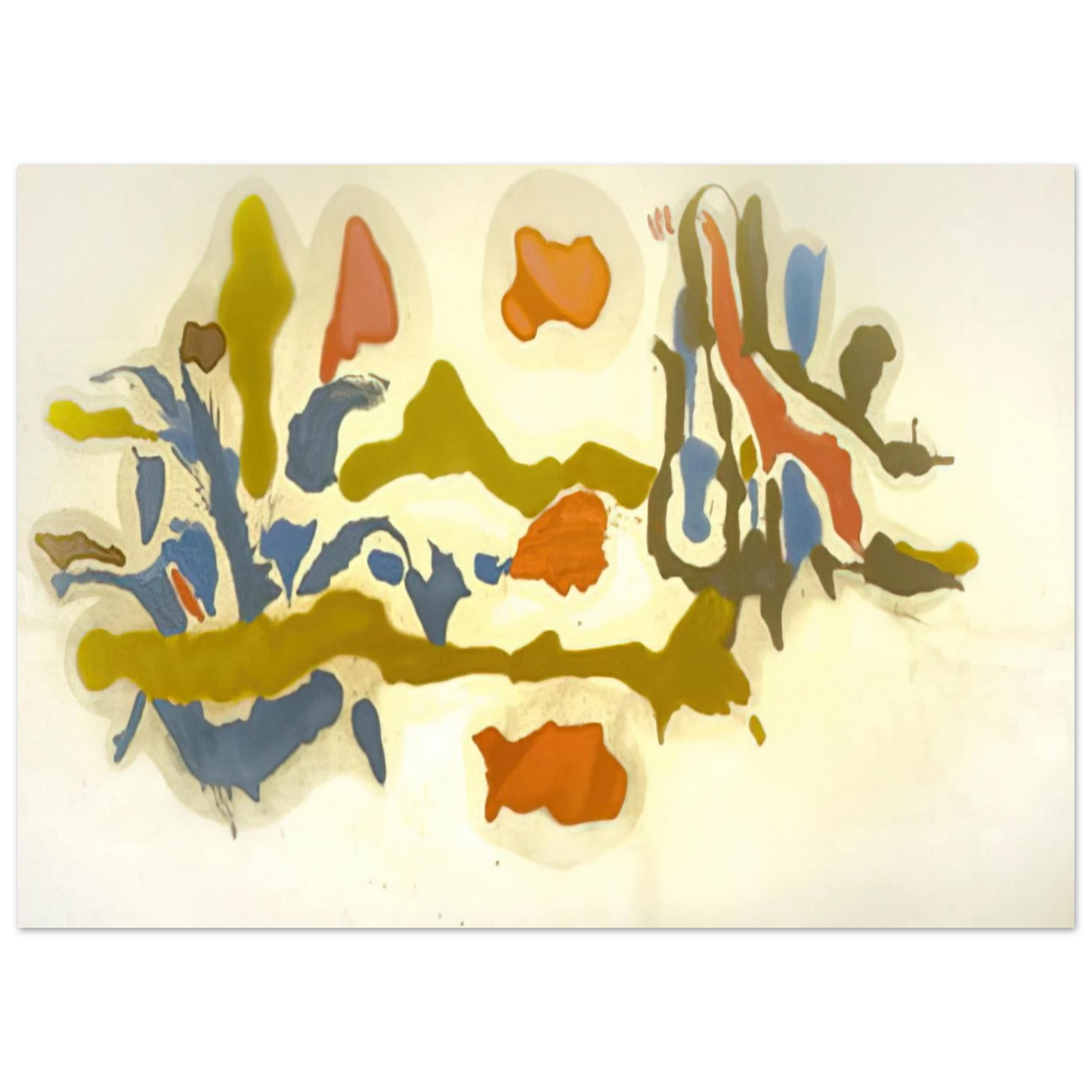 Helen Frankenthaler - Seascape with Dunes - 1962 Wall art - 70x100 cm / 28x40 inches - Premium Wooden Framed Poster With Fine Art Paper-canvas - Wood frame