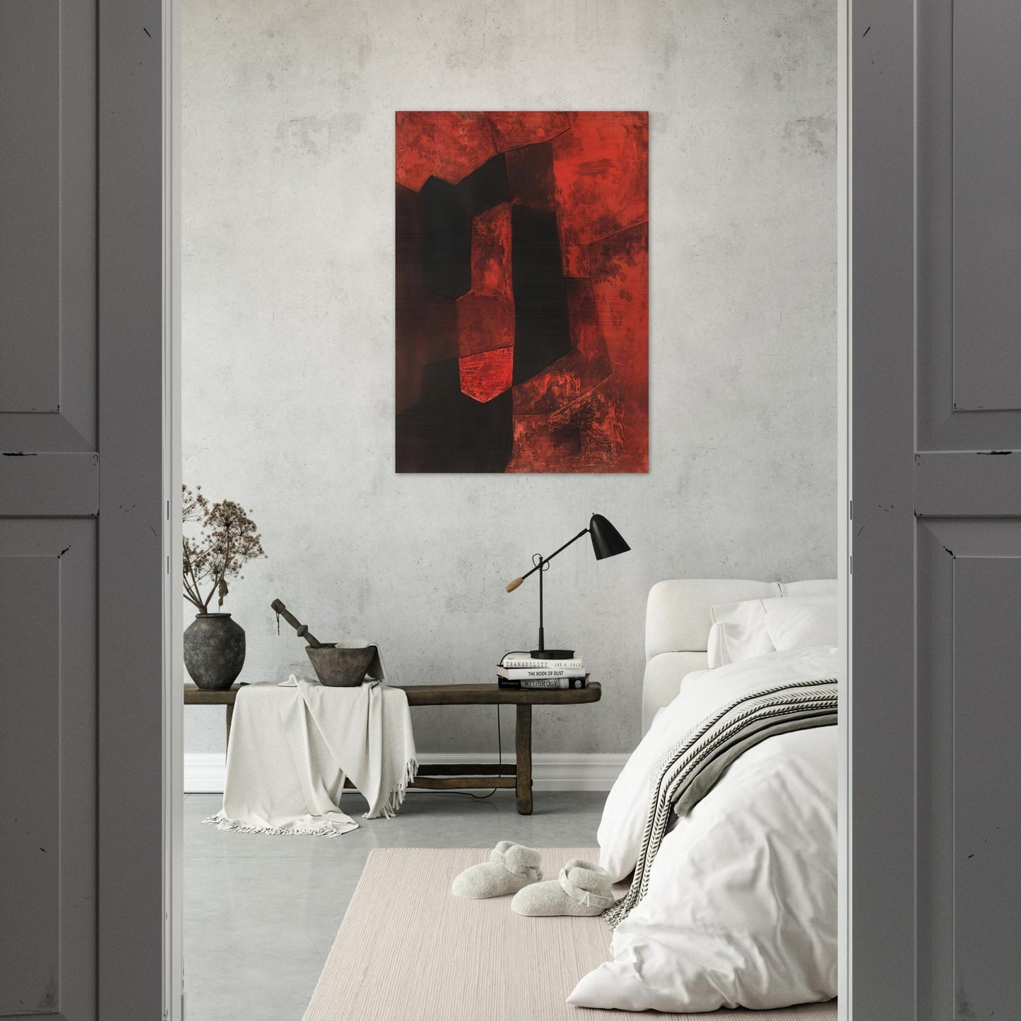 Composition brune et rouge - 1964 - Serge Poliakoff Brushed Aluminum Print - 70x100 cm / 28x40 inches | Serge Poliakoff Aluminum Print | Serge Poliakoff Prints