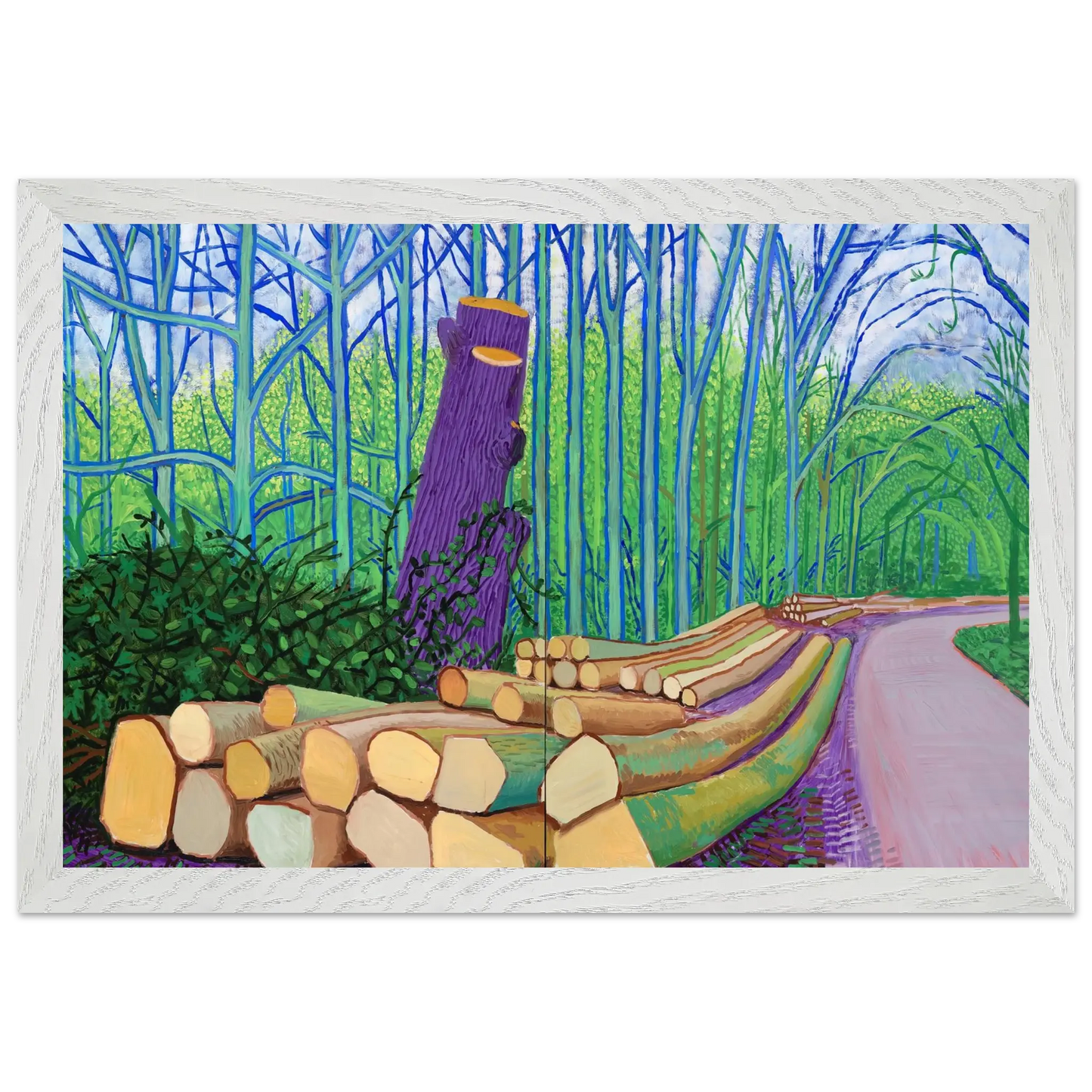 David Hockney - David Hockney Wall art - A1 (59.4 x 84.1  cm) - Premium Wooden Framed Poster With Fine Art Paper - Wood frame