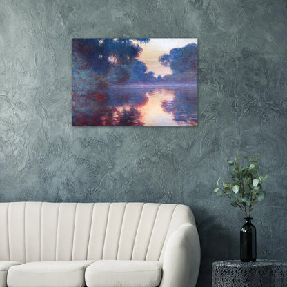 Misty Morning on the Seine in Bue - claude monet Brushed Aluminum Print - 70x100 cm / 28x40 inches | claude monet Aluminum Print | claude monet Prints