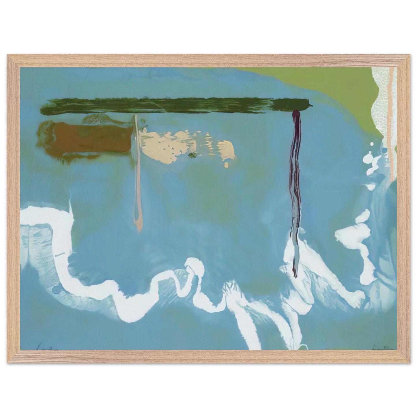Helen Frankenthaler - Skywriting - 1997 Wall art - 30x45 cm / 12x18 inches - Premium Wooden Framed Poster With Fine Art Paper-canvas - Black frame