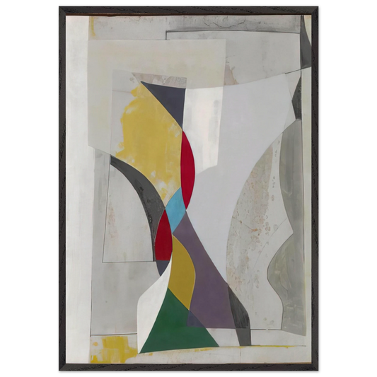 Feb 55 - 1955 - Ben Nicholson 70x100 cm / 28x40 inches Framed Art Print – Black Wooden Frame