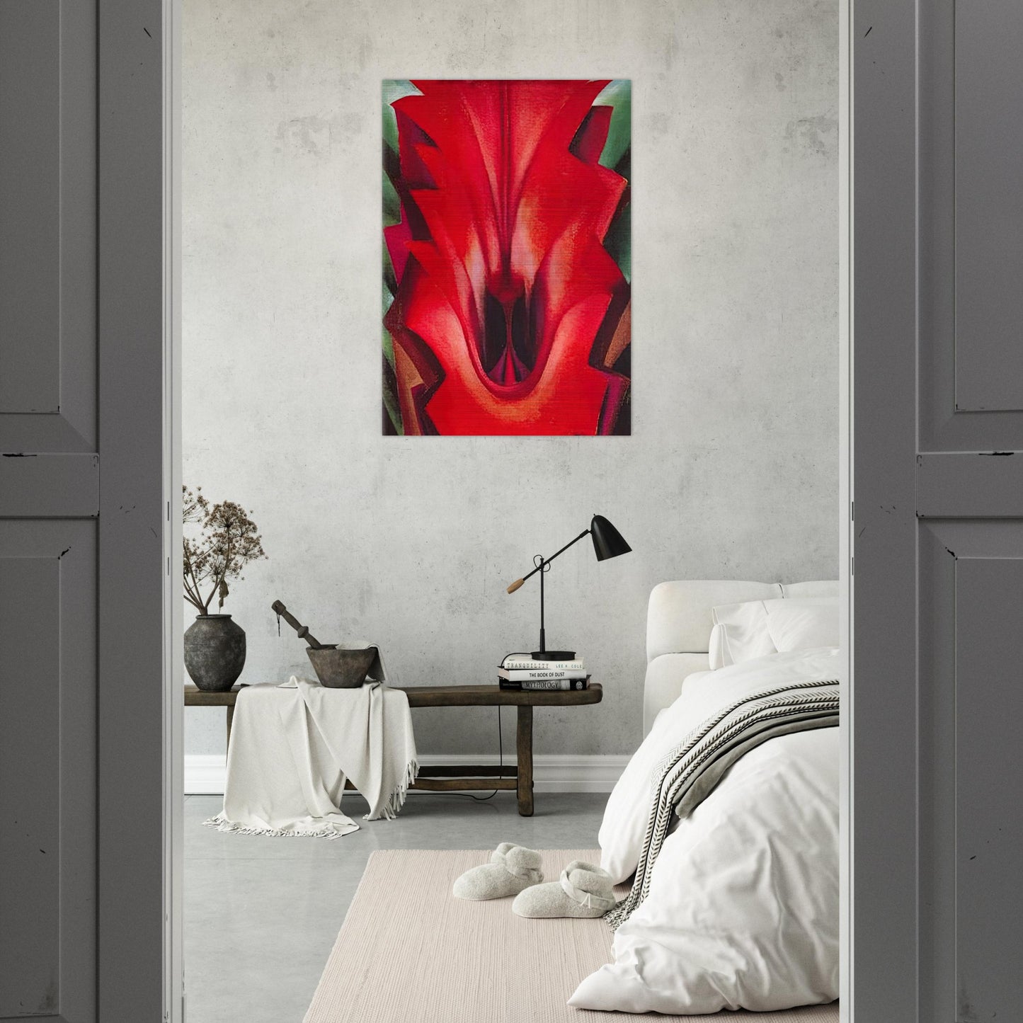 Inside Red Canna - Georgia O'Keeffe Brushed Aluminum Print - 70x100 cm / 28x40 inches | Georgia O'Keeffe Aluminum Print | Georgia O'Keeffe Prints