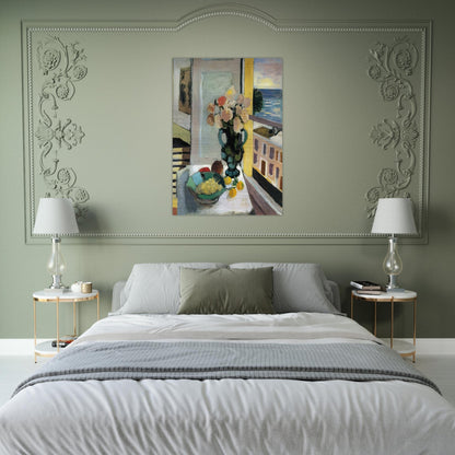 FLOWERS IN FRONT OF A WINDOW 1922 - Henri Matisse Brushed Aluminum Print - 70x100 cm / 28x40 inches | Henri Matisse Aluminum Print | Henri Matisse Prints