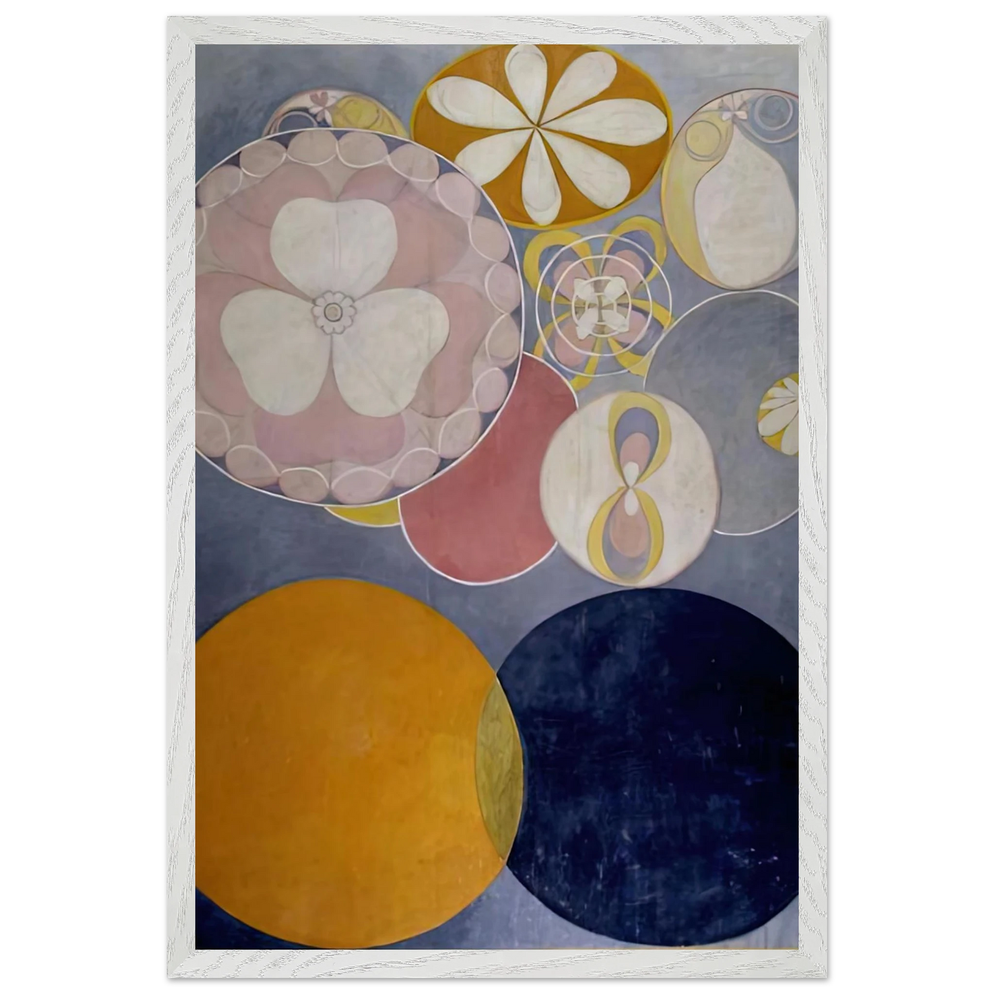 Hilma af Klint - DE TIO ST RSTA N 2 BARNAALDERN 1907 Wall art - 28x43  cm / XL (11x17 inches) - Premium Wooden Framed Poster With Fine Art Paper-canvas - Wood frame