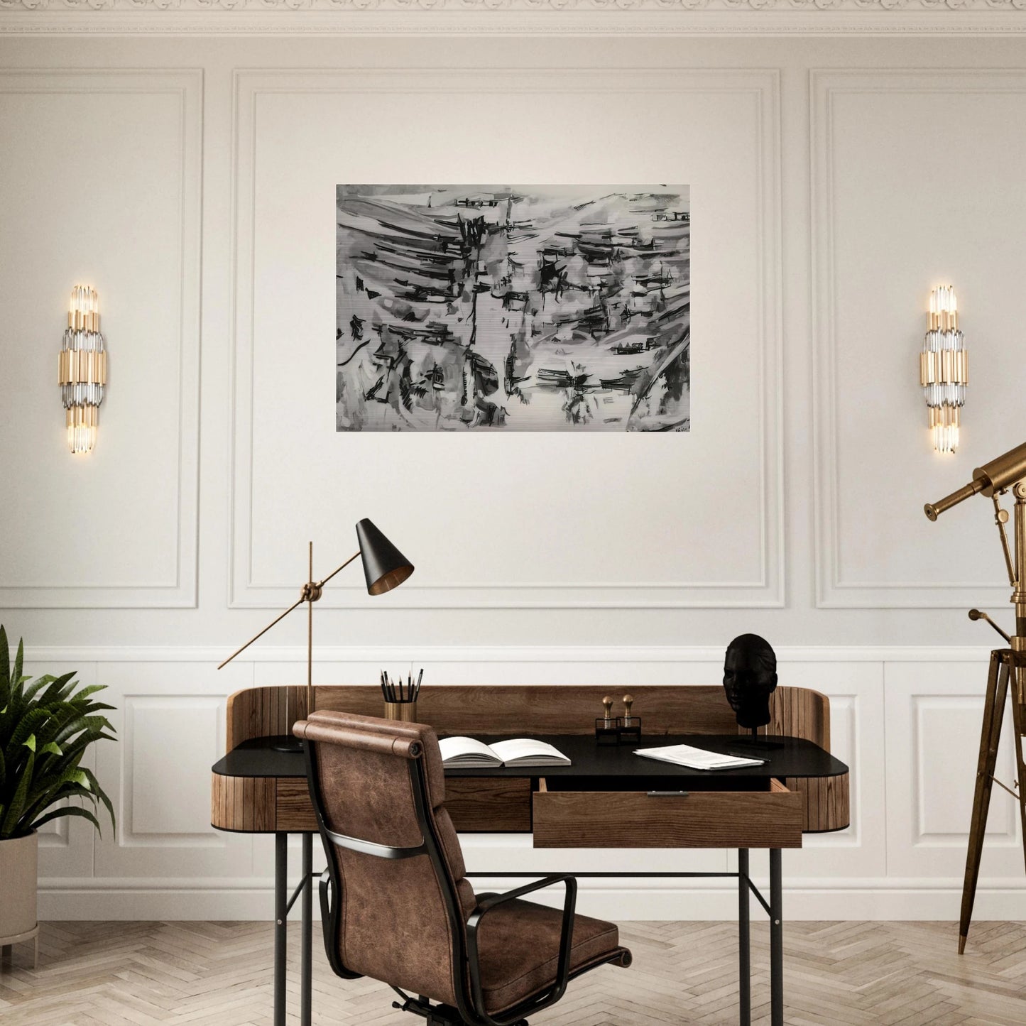 Composition - 1955 - Maria Helena Vieira da Silva Brushed Aluminum Print - 70x100 cm / 28x40 inches | Maria Helena Vieira da Silva Aluminum Print | Maria Helena Vieira da Silva Prints
