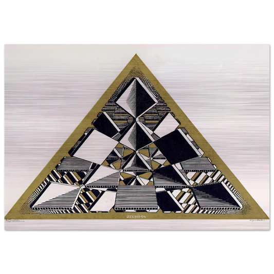 THREE INTERSECTING PLANES COLOUR - MC Escher Brushed Aluminum Print - 70x100 cm / 28x40 inches | MC Escher Aluminum Print | MC Escher Prints