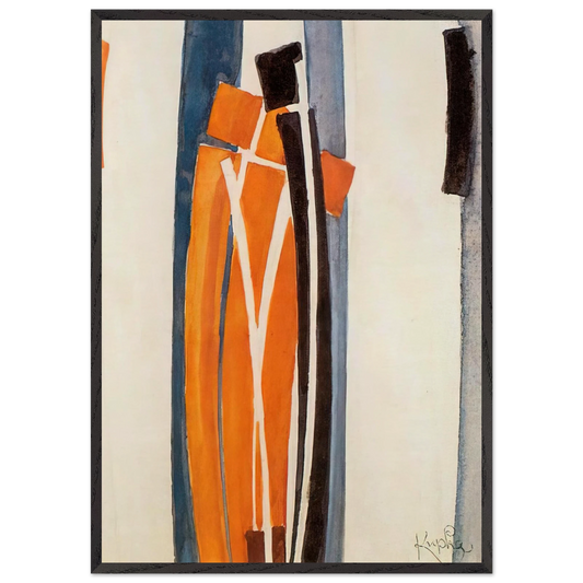 Drawings of curves - Frantisek Kupka 70x100 cm / 28x40 inches Framed Art Print – Black Wooden Frame