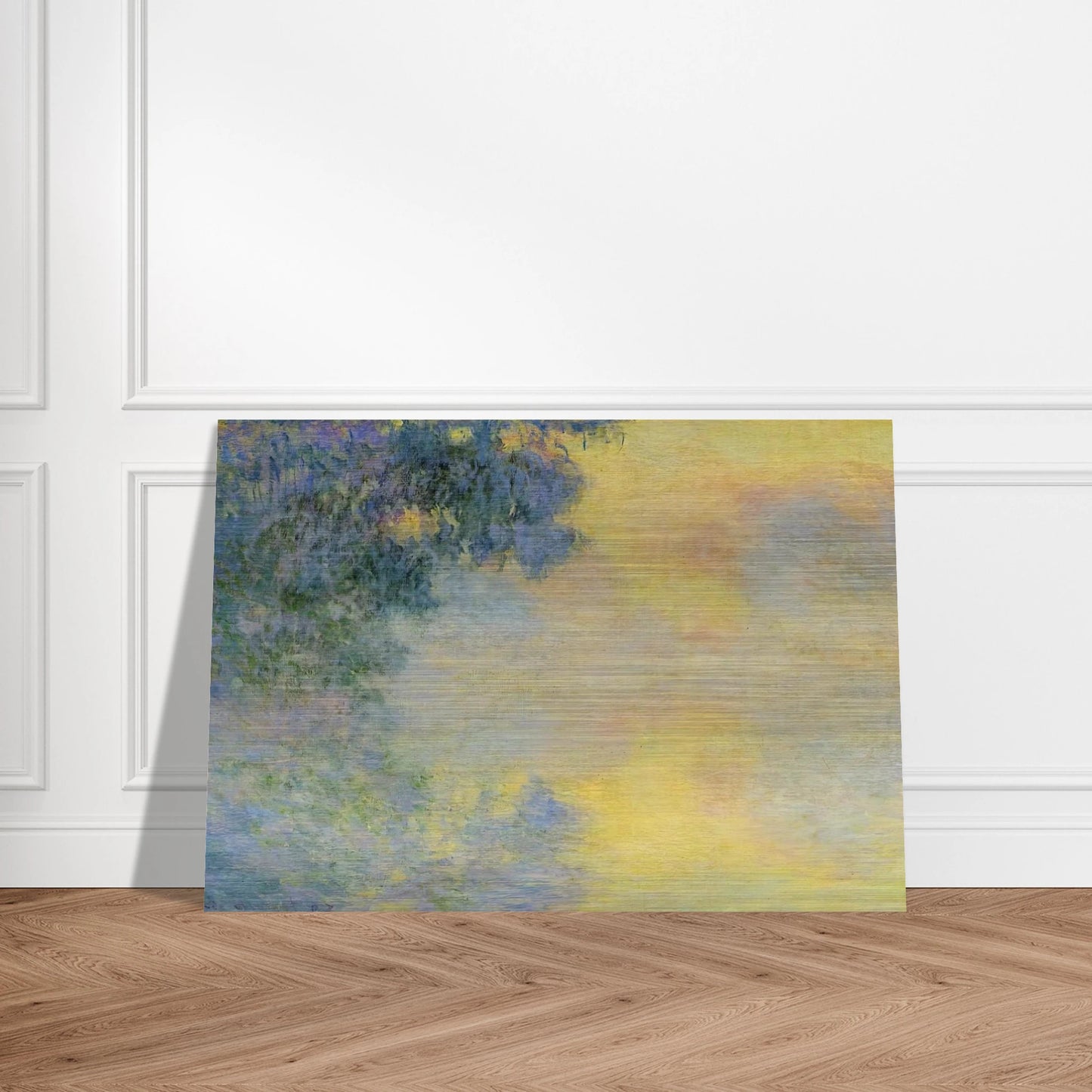 Misty Morning on the Seine, Sunrise - claude monet Brushed Aluminum Print - 70x100 cm / 28x40 inches | claude monet Aluminum Print | claude monet Prints