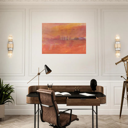 Orange Line Painting - 1969 - Ronnie Landfield Brushed Aluminum Print - 70x100 cm / 28x40 inches | Ronnie Landfield Aluminum Print | Ronnie Landfield Prints