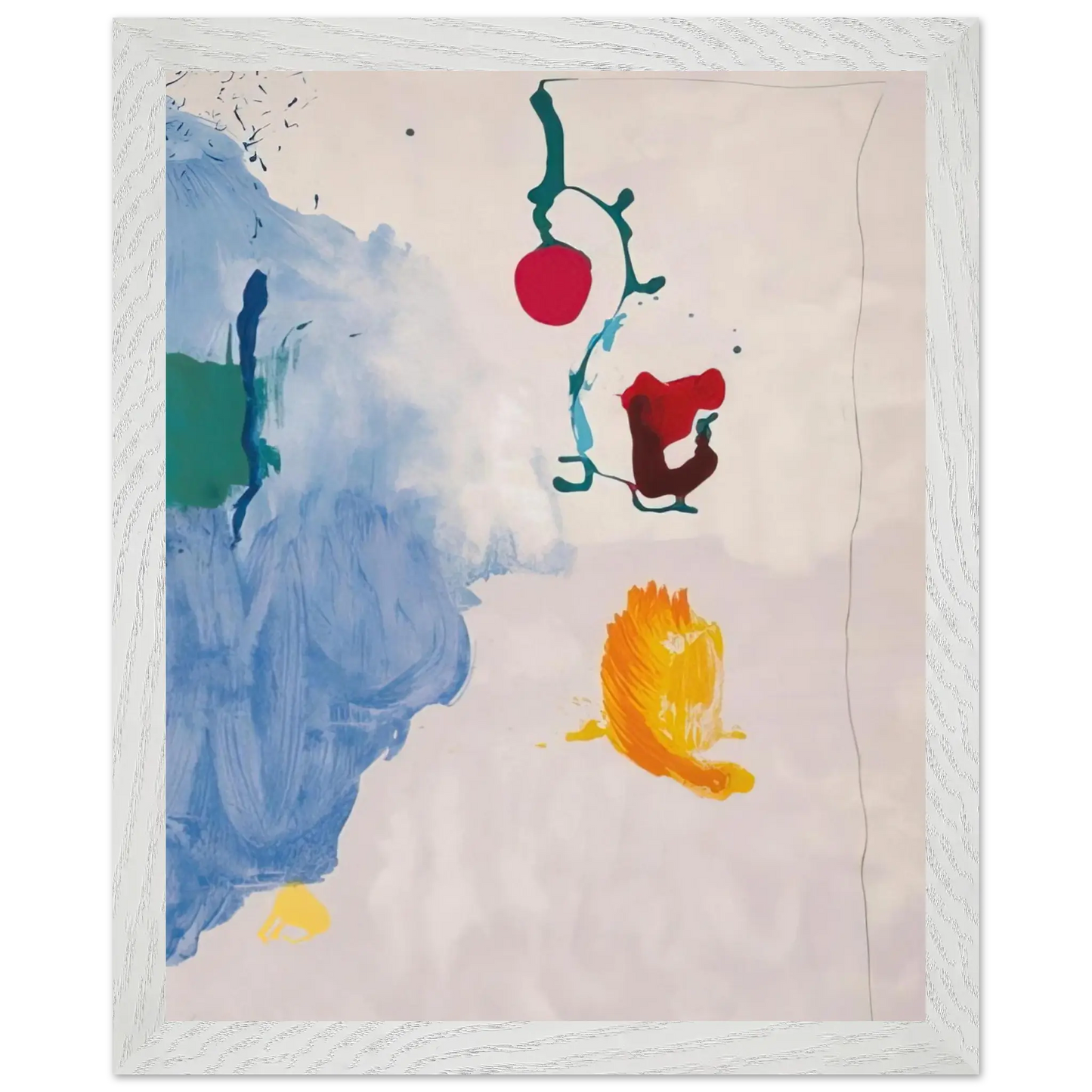 Helen Frankenthaler - Eve - 1995 Wall art - 28x43  cm / XL (11x17 Inches) - Premium Wooden Framed Poster With Fine Art Paper - Black frame