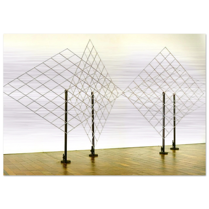4 Self-distorting Grids - 1965 - Francois Morellet Brushed Aluminum Print - 70x100 cm / 28x40 inches | Francois Morellet Aluminum Print | Francois Morellet Prints