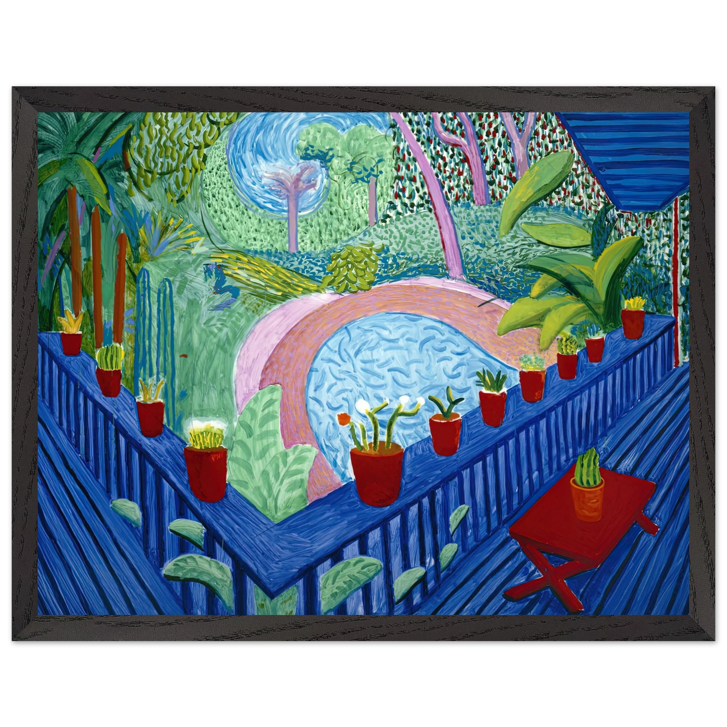 David Hockney - David Hockney Wall art - 27x35 cm / 11x14 inches - Premium Wooden Framed Poster With Fine Art Paper-canvas - Black frame