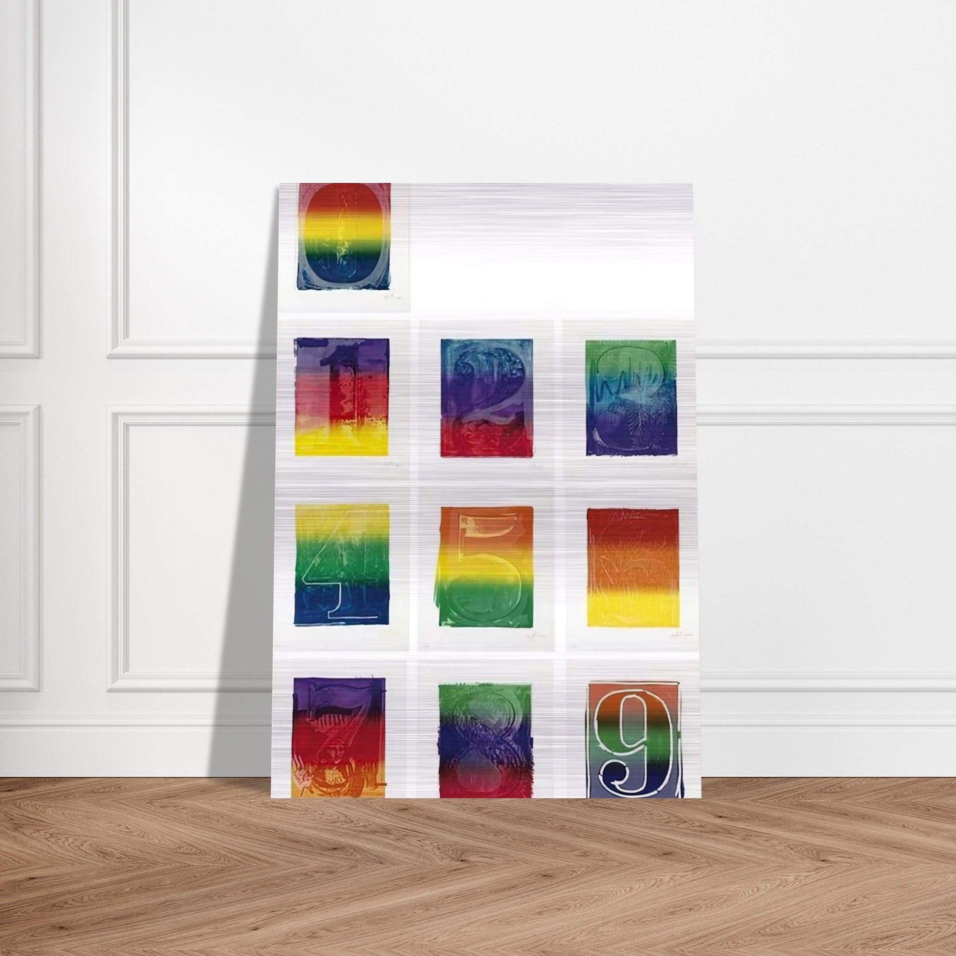 COLOR NUMERAL SERIES ULAE 59 68 1969 - Jasper Johns Brushed Aluminum Print - 70x100 cm / 28x40 inches | Jasper Johns Aluminum Print | Jasper Johns Prints