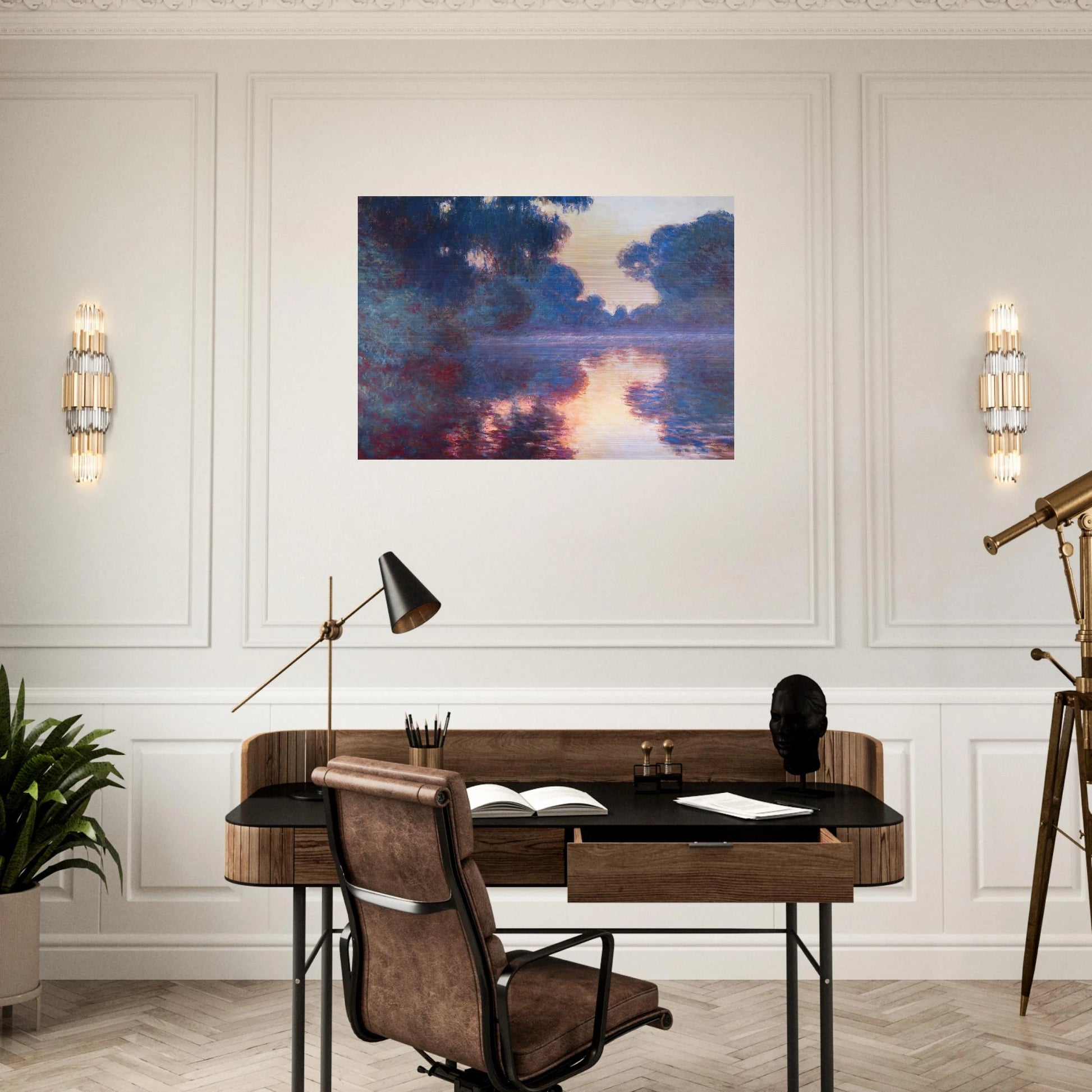 Misty Morning on the Seine in Bue - claude monet Brushed Aluminum Print - 70x100 cm / 28x40 inches | claude monet Aluminum Print | claude monet Prints