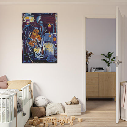 Dynamo machine - 1913 - Natalia Goncharova Brushed Aluminum Print - 70x100 cm / 28x40 inches | Natalia Goncharova Aluminum Print | Natalia Goncharova Prints