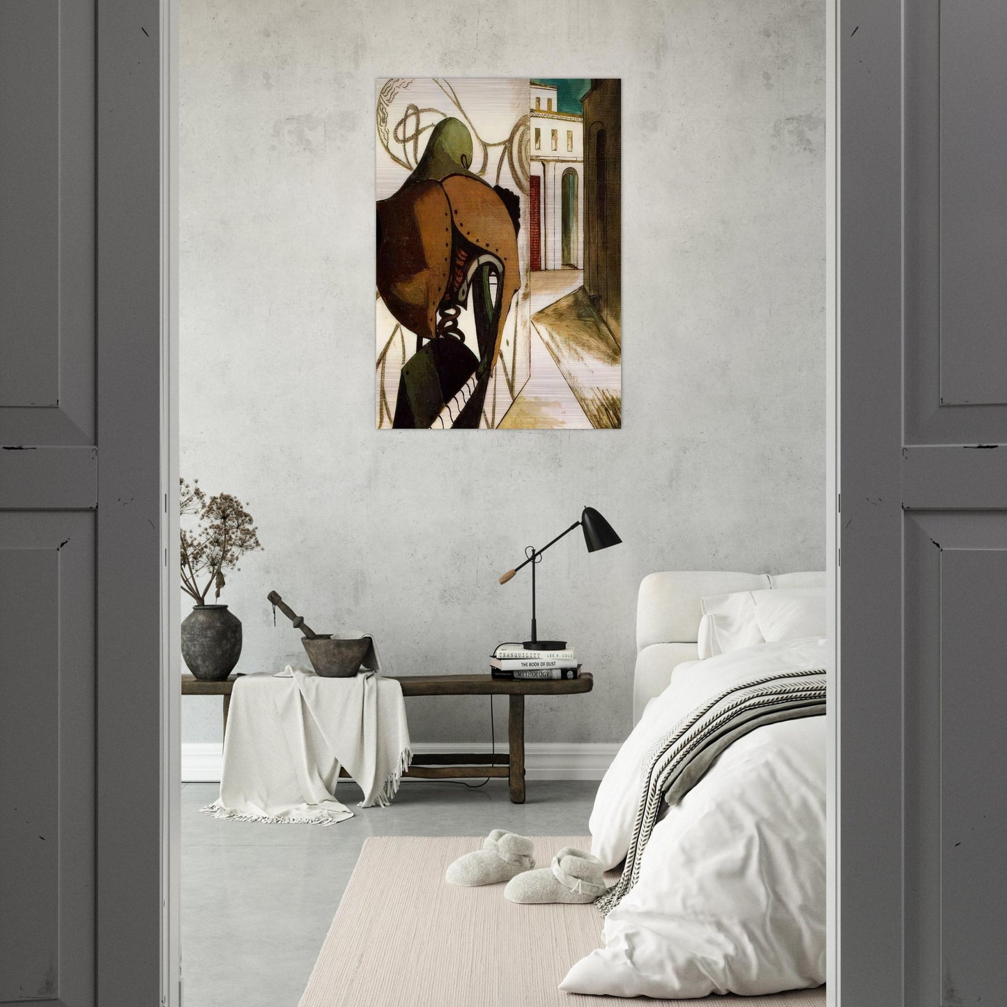 THE VEXATIONS OF THE THINKER 1915 - Giorgio de Chirico Brushed Aluminum Print - 70x100 cm / 28x40 inches | Giorgio de Chirico Aluminum Print | Giorgio de Chirico Prints