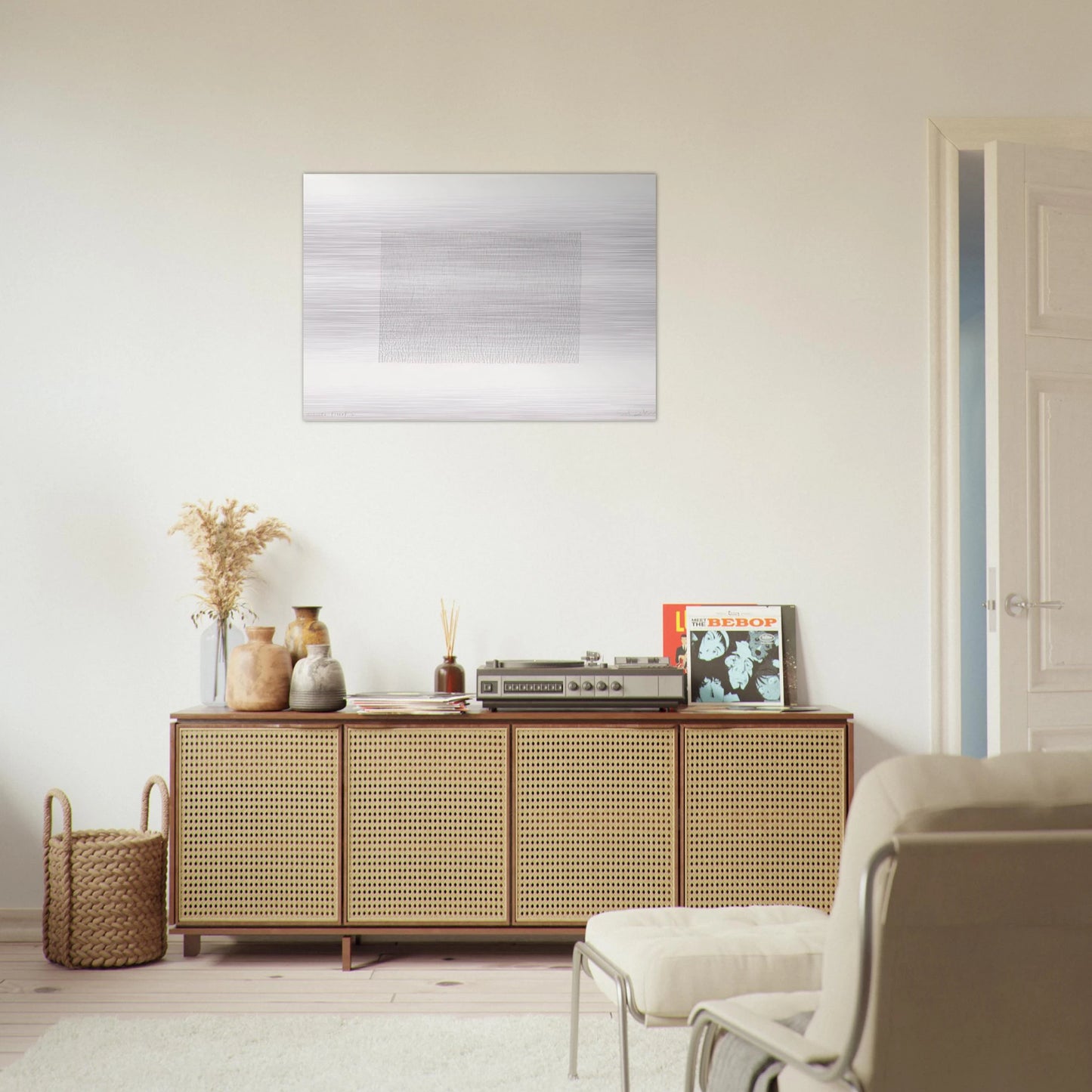 Vertical Lines, Not Touching - Sol LeWitt Brushed Aluminum Print - 70x100 cm / 28x40 inches | Sol LeWitt Aluminum Print | Sol LeWitt Prints