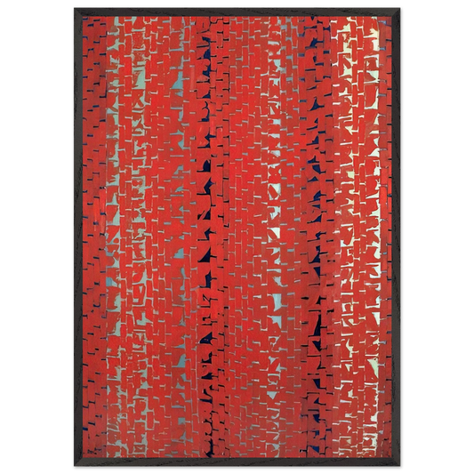 RED SUNSET OLD POND CONCERTO 1972 - Alma Woodsey Thomas 70x100 cm / 28x40 inches Framed Art Print – Black Wooden Frame