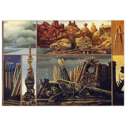 Painting for Young People - Max Ernst Brushed Aluminum Print - 70x100 cm / 28x40 inches | Max Ernst Aluminum Print | Max Ernst Prints
