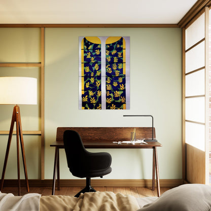 TREE OF LIFE STAINED GLASS BEHIND THE ALTAR IN THE CHAPEL OF THE ROSARY AT VENCE 1951 - Henri Matisse Brushed Aluminum Print - 70x100 cm / 28x40 inches | Henri Matisse Aluminum Print | Henri Matisse Prints