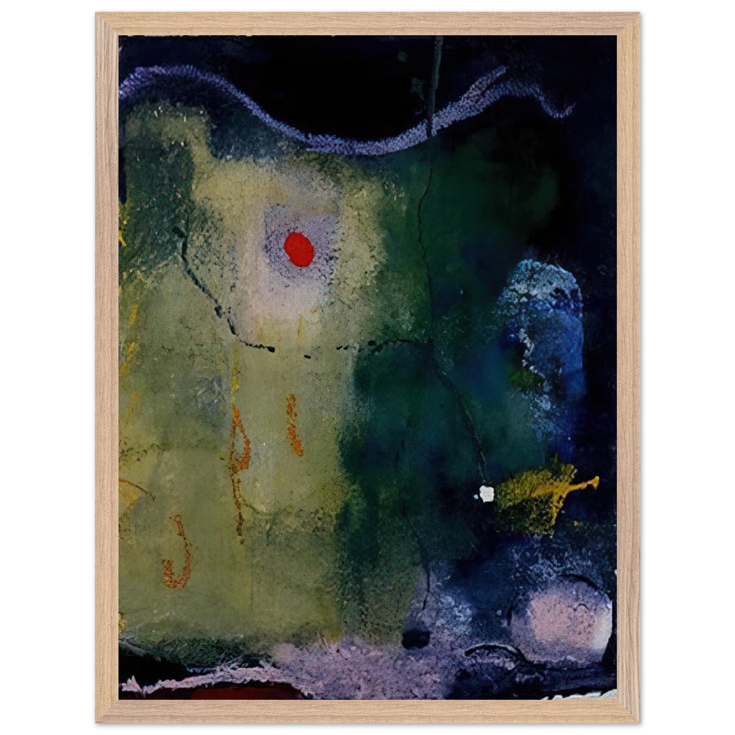 Helen Frankenthaler - The Other Side of the Moon - 1995 Wall art - 20x25 cm / 8x10 inches - Premium Wooden Framed Poster With Fine Art Paper-canvas - Wood frame