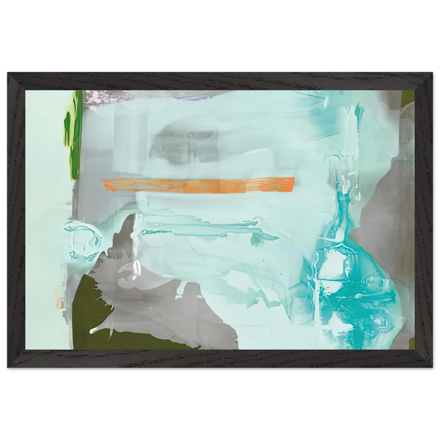 Helen Frankenthaler - Poseidon, 1990- Wall Art - 30x40 cm / 12x16 inches - Premium Wooden Framed Poster With Fine Art Paper-canvas - Black frame