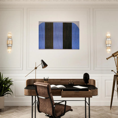 BLUE BLACK FIVE PANEL ZONE PAINTING 1998 - Robert Mangold Brushed Aluminum Print - 70x100 cm / 28x40 inches | Robert Mangold Aluminum Print | Robert Mangold Prints