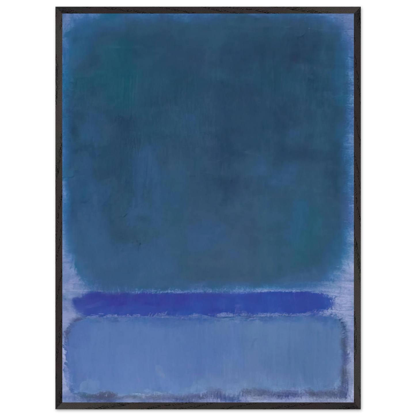 Mark Rothko - Untitled Green on Blue - 1968 Wall Art - 30x40 cm / 12x16 inches - Premium Wooden Framed Poster With Fine Art Paper - Wood frame