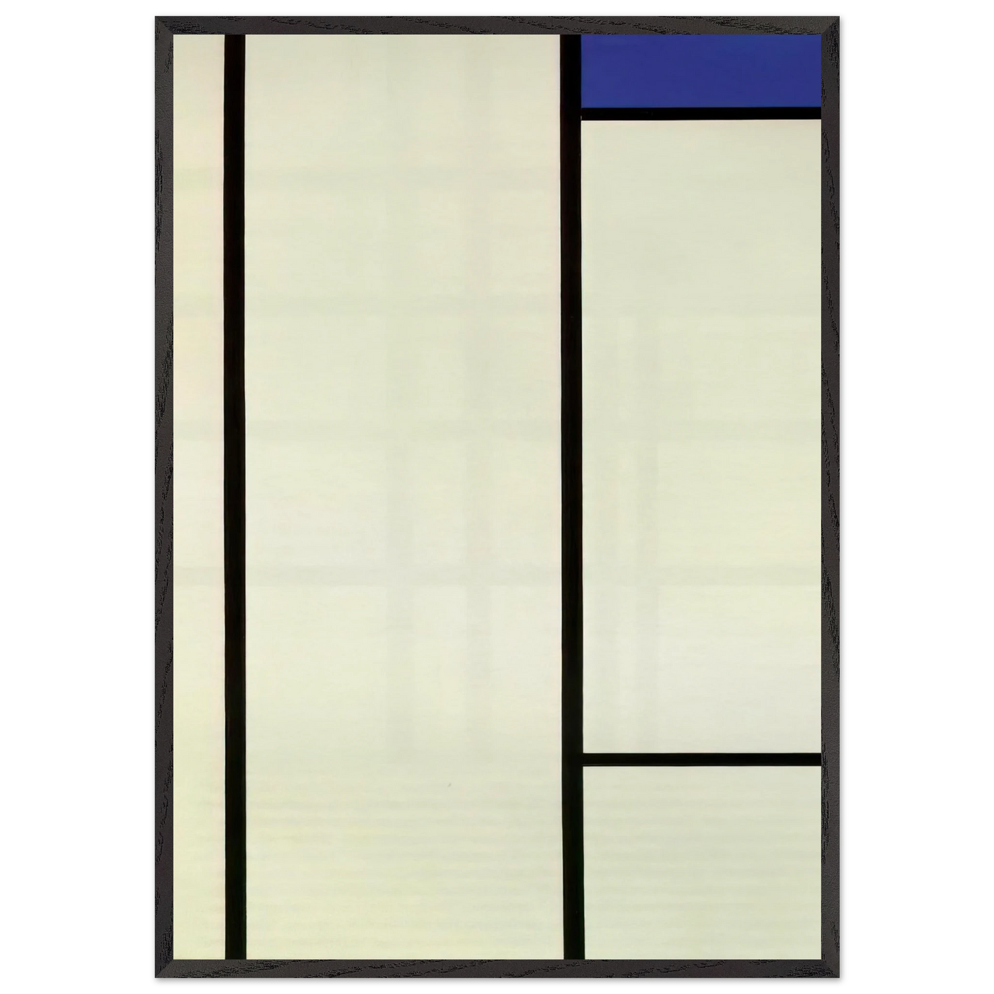 Vertical Composition with Blue and White - Piet Mondrian 70x100 cm / 28x40 inches Framed Art Print – Black Wooden Frame