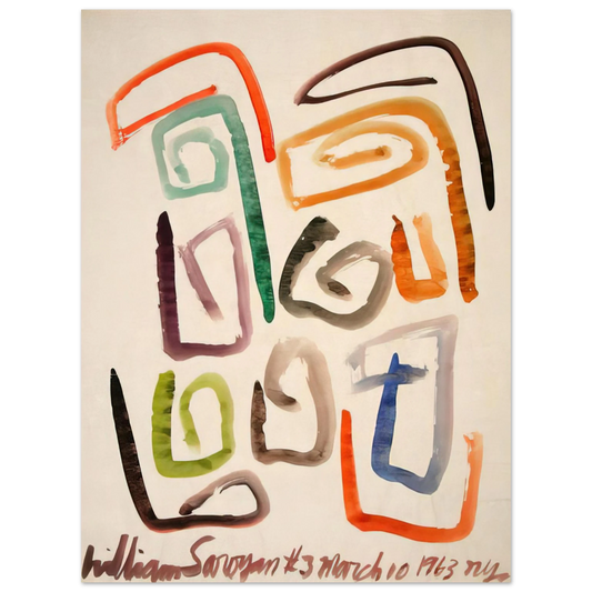 William Saroyan - #3 March 10, 1963 NYC - 1963  75x100 cm / 30x40inches Fine Art Poster