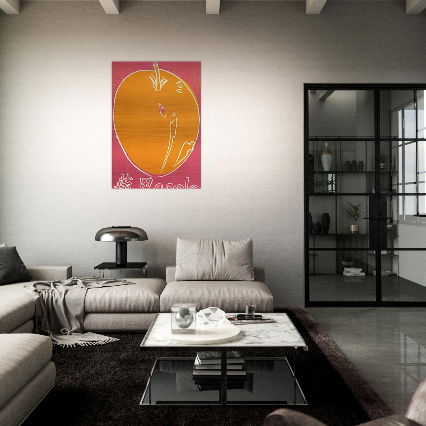 Apple - Andy Warhol Brushed Aluminum Print - 70x100 cm / 28x40 inches | Andy Warhol Aluminum Print | Andy Warhol Prints