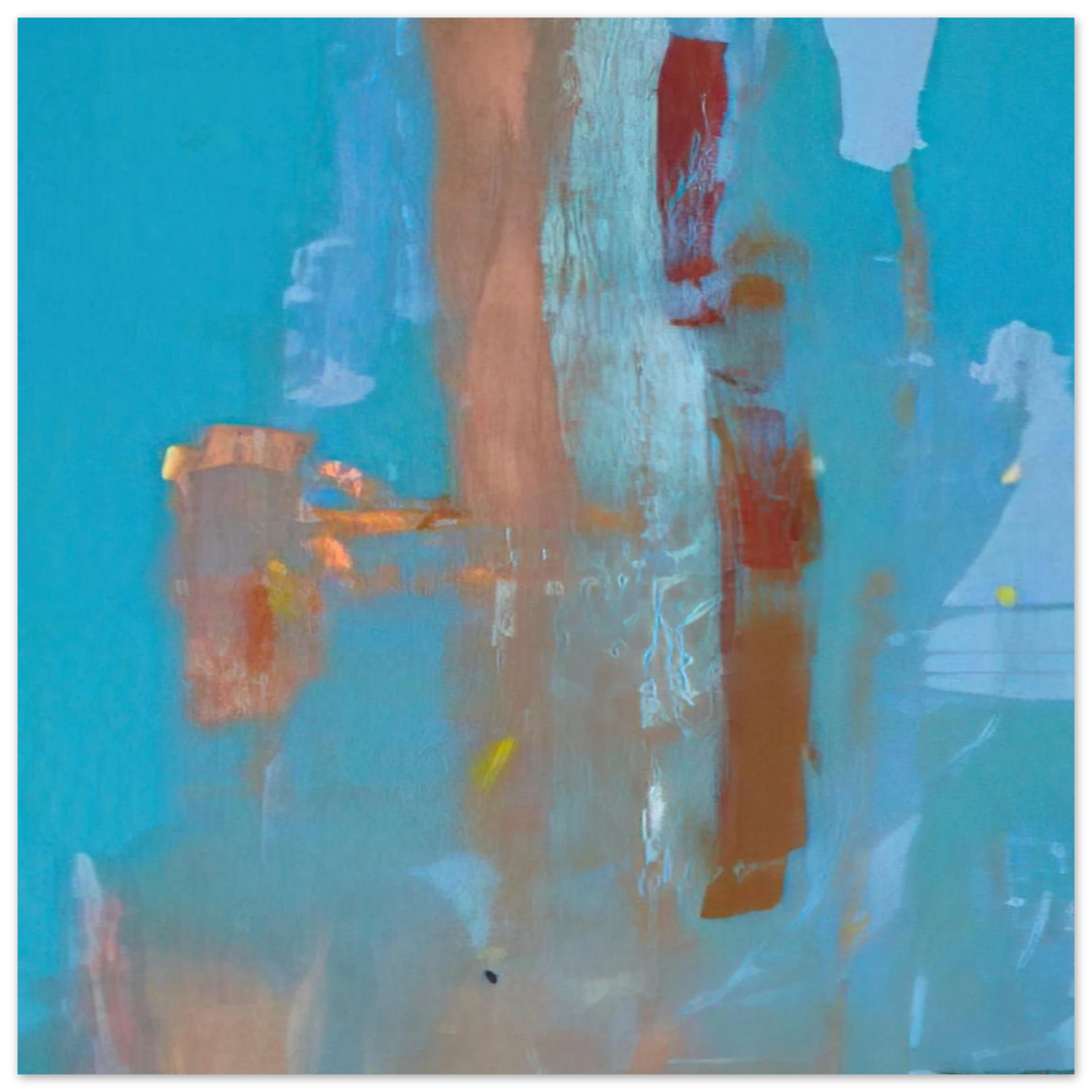 Helen Frankenthaler - In on Blue - 1976 Wall art - 13x18 cm / 5x7 inches - Premium Wooden Framed Poster With Fine Art Paper-canvas - Black frame