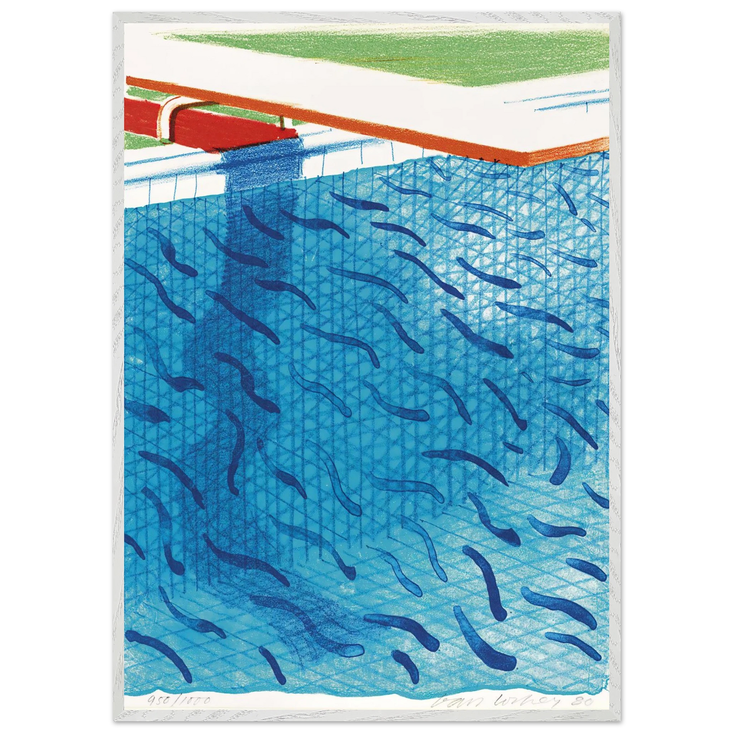 David Hockney - David Hockney Wall art - 30x30 cm / 12x12 inches - Premium Wooden Framed Poster With Fine Art Paper-canvas - Wood frame