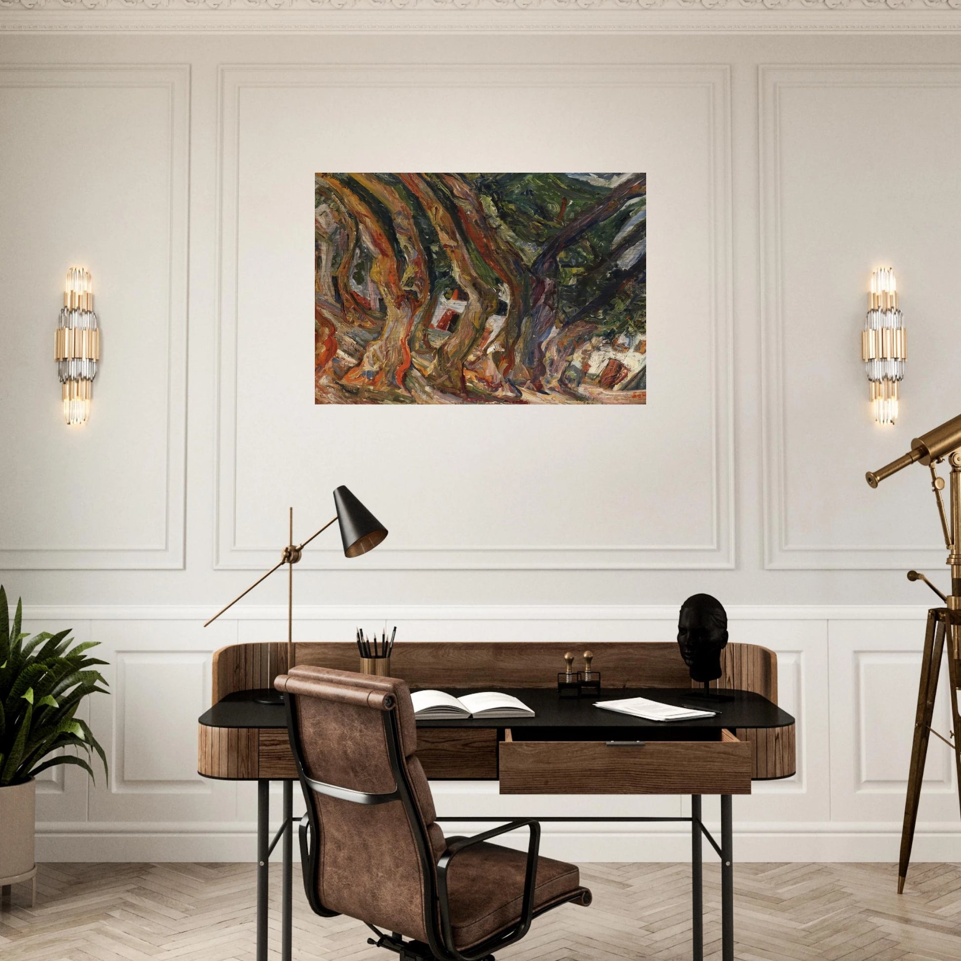 PLANE TREES AT CERET 1920 0 - Chaim Soutine Brushed Aluminum Print - 70x100 cm / 28x40 inches | Chaim Soutine Aluminum Print | Chaim Soutine Prints