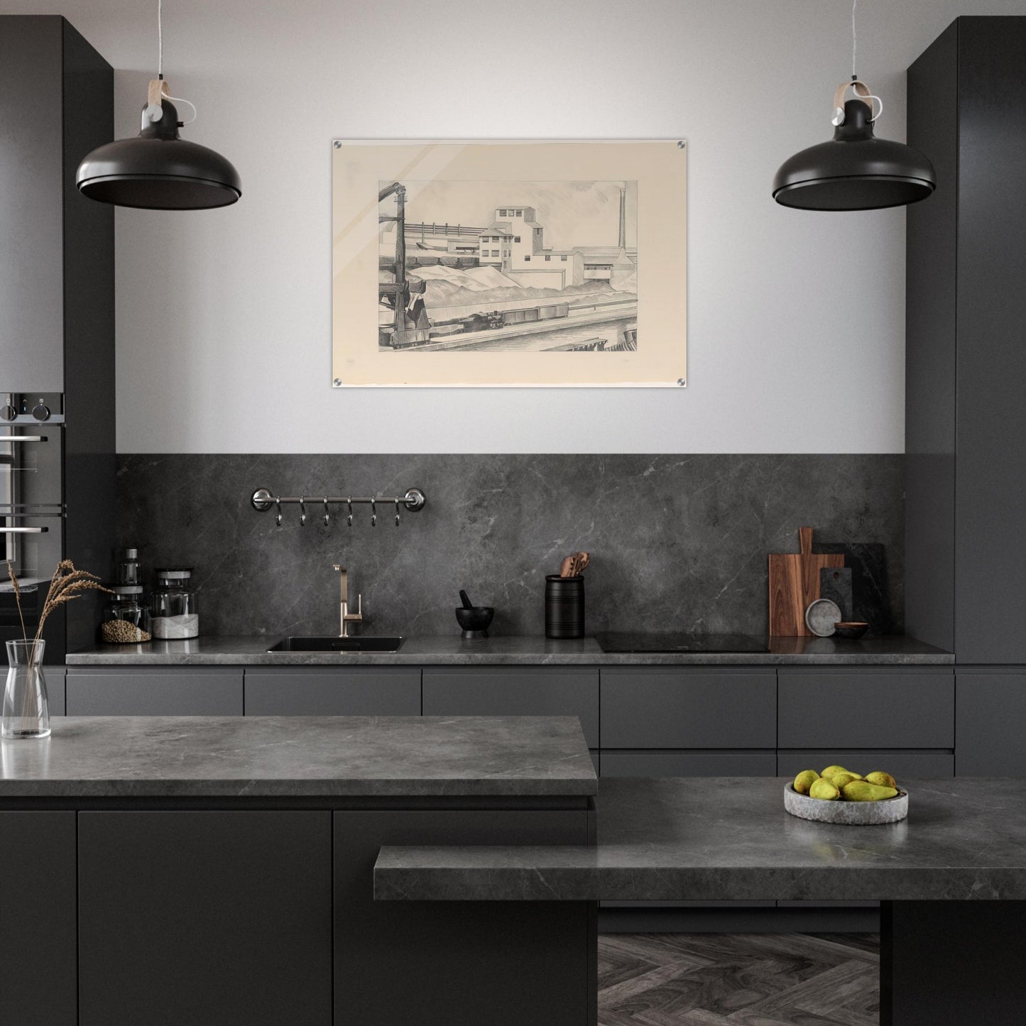 Industrial Series, #1 - 1928 - Charles Sheeler Acrylic Print - 70x100 cm / 28x40″ inches