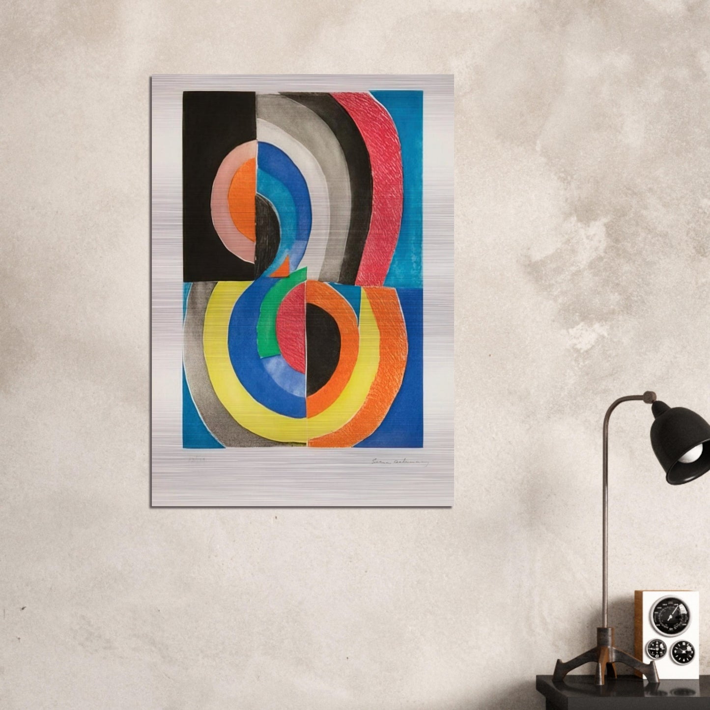 ABSTRACT COMPOSITION WITH SEMICIRCLES - Sonia Delaunay Brushed Aluminum Print - 70x100 cm / 28x40 inches | Sonia Delaunay Aluminum Print | Sonia Delaunay Prints