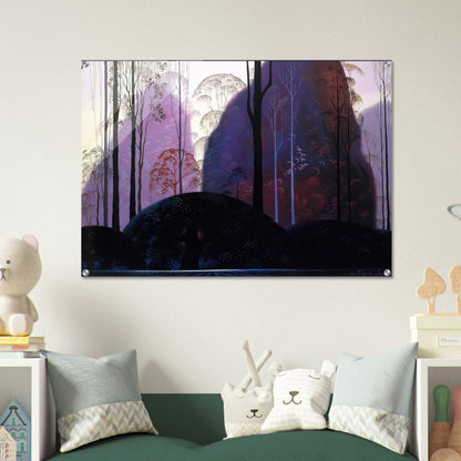 Mauve Redand Purple - Eyvind Earle Acrylic Print - 70x100 cm / 28x40″ inches