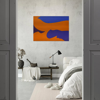 Passage ‚rosion vermillion - Fernand Leduc Brushed Aluminum Print - 70x100 cm / 28x40 inches | Fernand Leduc Aluminum Print | Fernand Leduc Prints